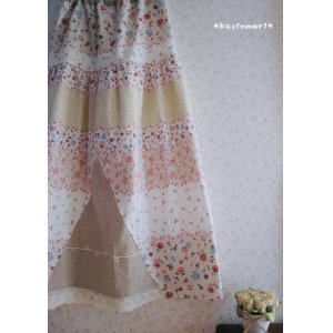 画像: 【SALE】 お花ボーダーのロングスカート