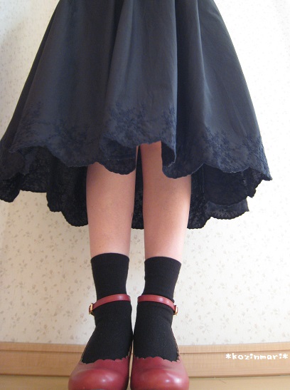 画像: 女子力マシマシ♪スカラップスカート(ブラック)